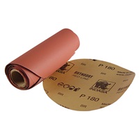 180 Grit, 6" Dia Adhesive-Back Sandpaper, Roll of 25